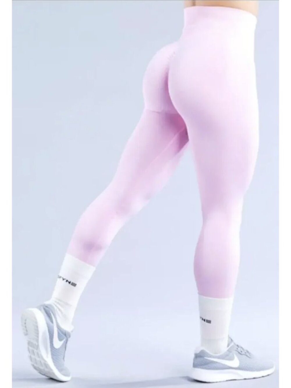 DFYNE Dynamic Leggings in Pink Ribbed Booty Scrunch XS Gym Athleisure Workout